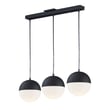 ET2 Half Moon Linear Multi-Light Pendant in Black Steel finish, featuring a sleek, modern design with multiple hanging lights in a linear arrangement.