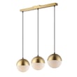 ET2 Half Moon Linear Multi-Light Pendant in Metallic Gold finish, featuring a sleek design with multiple steel pendants hanging in a linear arrangement.