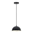 ET2 Hemisphere Pendant in Gloss Black with Aluminum finish, featuring a sleek, modern design with a smooth, rounded shape and minimalist aesthetic.