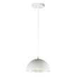 ET2 Hemisphere Pendant in Gloss White with Aluminum finish, featuring a sleek, modern design perfect for contemporary interiors.