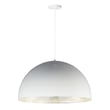 ET2 Hemisphere Pendant in Gloss White with Aluminum finish, featuring a sleek, modern design ideal for contemporary spaces.