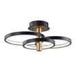 ET2 Hoopla Semi-Flush Ceiling Light in Black with Gold finish, featuring an elegant aluminum design with circular elements and a modern aesthetic.