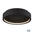 ET2 iCorona Ceiling Light in Black and Aluminum finish, featuring a sleek, modern design with circular LED illumination for contemporary interiors.