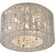 ET2 Inca Ceiling Light Fixture in Polished Chrome finish, featuring a sleek, modern design with intricate cut-out patterns and sparkling crystal accents.