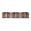 ET2 Inca Bathroom Vanity Light features a dazzling steel design with a bronze finish, showcasing intricate patterns and modern elegance.