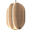 ET2 Interval Pendant in Satin Brass finish, featuring a sleek, modern design with a linear arrangement of steel rods and integrated LED lights.