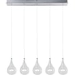 ET2 Larmes Linear Suspension featuring a sleek design with polished chrome finish and steel construction, showcasing a row of elegant, teardrop-shaped lights.