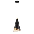 ET2 Mermaid Mini Pendant light fixture in Aluminum, featuring a sleek design with a Black with Metallic Gold finish, hanging elegantly from the ceiling.
