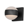 ET2 Modular Globe Outdoor Wall Sconce in black aluminum finish, featuring a sleek, modern design with a spherical light fixture mounted on a minimalist base.