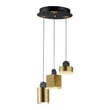 ET2 Nob Multi-Light Pendant in Aluminum finish, featuring a sleek, modern design with multiple hanging lights in Black with Gold accents.