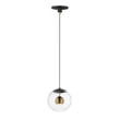 ET2 Nucleus Pendant in Black with Natural Aged Brass finish, crafted from Steel, hangs elegantly with a modern, minimalist design.