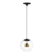 ET2 Nucleus Pendant in Steel finish, featuring a Black with Natural Aged Brass design, elegantly suspended with a modern, minimalist aesthetic.