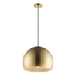 ET2 Palla Pendant light fixture in Satin Brass with Coffee finish, featuring a sleek, modern design with a spherical steel shade and elegant detailing.