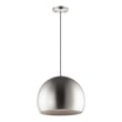 ET2 Palla Pendant light fixture in Satin Nickel with Black finish, featuring a sleek, modern design crafted from durable Steel.