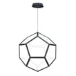 ET2 Penta Pendant in Black finish, featuring a modern design with five steel geometric shapes suspended, creating a striking visual centerpiece.