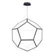 ET2 Penta Pendant in Black finish, featuring a sleek, modern design with a geometric steel frame and multiple light sources for ambient illumination.