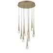 ET2 Pierce Multi Pendant light fixture with a sleek aluminum finish, featuring multiple hanging elements for a modern and elegant design.