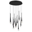 ET2 Pierce Multi Pendant in Black Aluminum finish, featuring a sleek, modern design with multiple hanging lights, perfect for contemporary interiors.