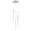 ET2 Pipette Multi-Light Pendant featuring a sleek design with multiple glass tubes suspended from a polished chrome steel fixture.