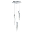 ET2 Quartz Round Multi-Light Pendant featuring a polished chrome finish with multiple steel lights suspended at varying heights.
