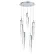 ET2 Quartz Round Multi-Light Pendant in Polished Chrome finish, featuring multiple steel lights suspended in a circular arrangement for a modern look.