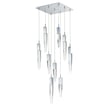 ET2 Quartz Multi-Light Pendant in Polished Chrome finish, featuring multiple steel lights suspended at varying heights for a modern, elegant look.