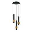 ET2 Reveal Mini Pendant in Black with Gold finish, featuring a sleek design with a steel structure and elegant illumination.