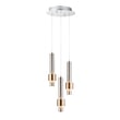 ET2 Reveal Mini Pendant in Satin Nickel with Satin Brass finish, showcasing a sleek aluminum design, elegantly suspended to enhance modern interiors.