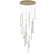 ET2 Stillo Multi Pendant in Gold finish, featuring a sleek design with multiple steel pendants hanging at varying heights for a modern, elegant look.