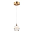 ET2 Swank Mini Pendant in Natural Aged Brass finish, featuring a sleek Aluminum design, elegantly suspended to provide modern lighting.