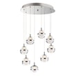 ET2 Swank Multi-Light Pendant in Polished Chrome finish, featuring multiple sleek, adjustable aluminum lights hanging elegantly from a central fixture.