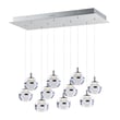 ET2 Swank Linear Multi-Light Pendant in Polished Chrome finish, featuring multiple sleek aluminum lights suspended in a modern, elegant design.