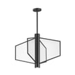 ET2 Telstar Pendant light fixture with a sleek steel design and black finish, featuring a modern, geometric shape.