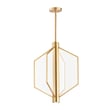 ET2 Telstar Pendant in Natural Aged Brass finish, featuring a modern design with a cluster of steel rods radiating from a central point.