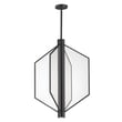 ET2 Telstar Pendant light in a sleek Black finish, featuring a modern design with a steel frame and multiple hanging light elements.