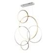ET2 Union Multi Ring Pendant, a modern light fixture made of multi-plated steel, featuring interlocking rings and a sleek, contemporary design.