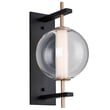 ET2 Axle Outdoor Wall Sconce with a sleek modern design, featuring a black finish and a minimalist structure, mounted on an exterior wall.