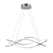 ET2 Coaster Linear Pendant with a sleek, modern design. Features a brushed nickel finish and clear glass shades, suspended by thin wires.