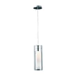 ET2 Frost Pendant light with a sleek, modern design featuring a frosted glass shade and a polished chrome finish, hanging elegantly from the ceiling.