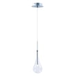 ET2 Larmes 1-Light LED Pendant, featuring a sleek, modern design with a polished chrome finish and a clear glass teardrop-shaped shade.