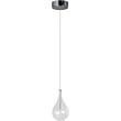 ET2 Larmes 1-Light Pendant with a sleek chrome finish, featuring a single teardrop-shaped glass shade hanging elegantly from a thin wire.