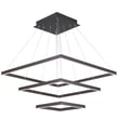 ET2 Quad 3-Tier LED Pendant with a modern design, featuring three rectangular tiers in a sleek finish, suspended by thin cables.