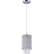 ET2 Spiral 1-Light Pendant with a chrome finish, featuring a spiral design with crystal accents, hanging in a modern interior setting.