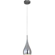 ET2 Teardrop 1-Light Pendant with a sleek, modern design, featuring a clear glass teardrop shape and chrome finish, hanging from a thin metal cord.