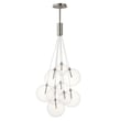 ET2 Burst Multi-Light Pendant in Satin Nickel, featuring a modern design with steel and glass materials for stylish lighting.