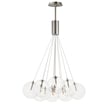 ET2 Burst Multi-Light Pendant in Satin Nickel, featuring a stylish design with steel and glass materials for modern decor.