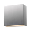 ET2 Cubed Outdoor Wall Sconce in Satin Aluminum, modern design, durable aluminum material, perfect for outdoor lighting.