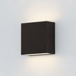ET2 Cubed Outdoor Dual Light Wall Sconce in Black Aluminum, modern design perfect for enhancing outdoor spaces.