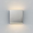 ET2 Cubed Outdoor Dual Light Wall Sconce in Satin Aluminum, featuring durable aluminum construction for stylish outdoor lighting.