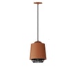ET2 Phoenix Pendant light fixture with a sleek Aluminum design, featuring a Brick with Black finish, hanging elegantly from the ceiling.